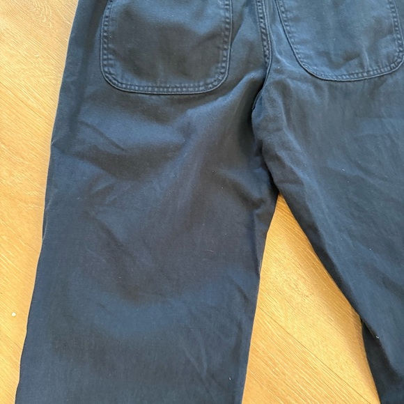 Banana Republic Navy Blue Denim Wide Leg Crop Trouser Elastic Waist Pants Small - Picture 10 of 11